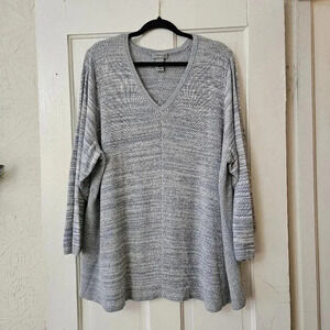 Catherine's Heather Blue Long Sleeve Sweater Tunic Women’s Size 2X, Coastal